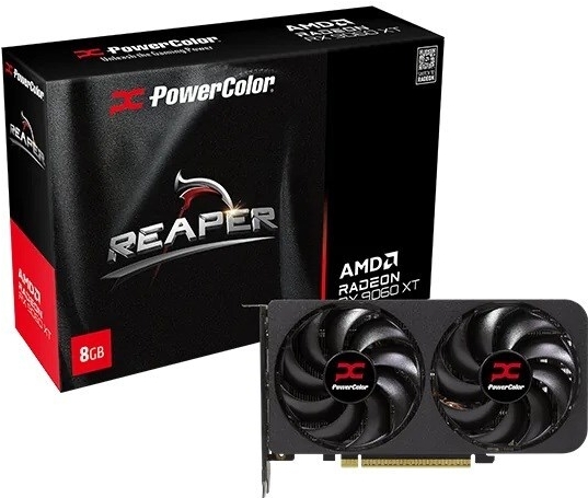 Powercolor Radeon RX 9060 XT Reaper 8GB Grafikkarte - 8GB GDDR6, 2x HDMI, 2x DP