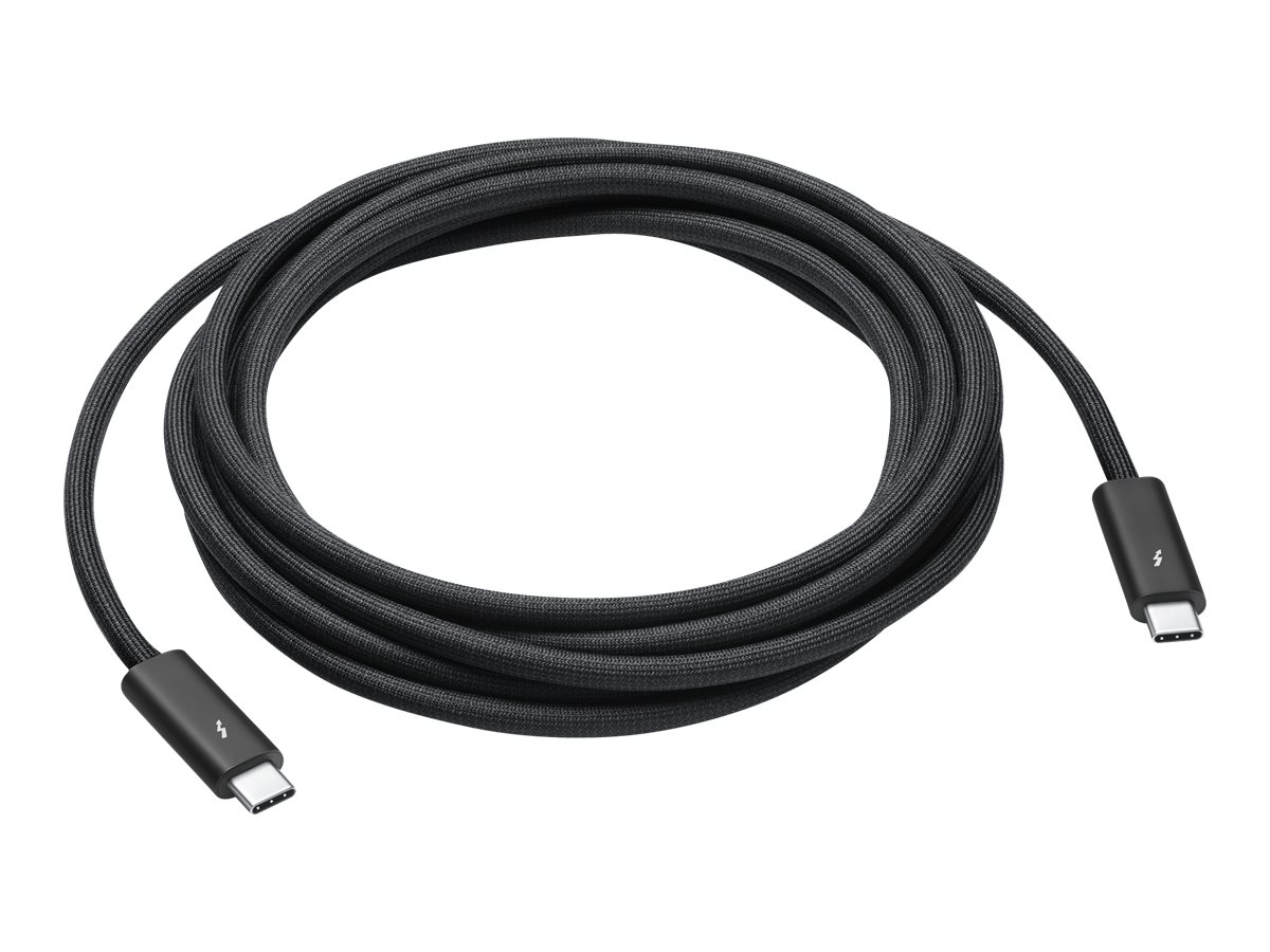 Apple Thunderbolt 4 Pro - Thunderbolt-Kabel - 24 pin USB-C (M) zu 24 pin USB-C (M) - USB 3.2 / USB4 / Thunderbolt 3 / Thunderbolt 4 / DisplayPort - 3 m - aktiv, Daisy Chain-Support - Schwarz
