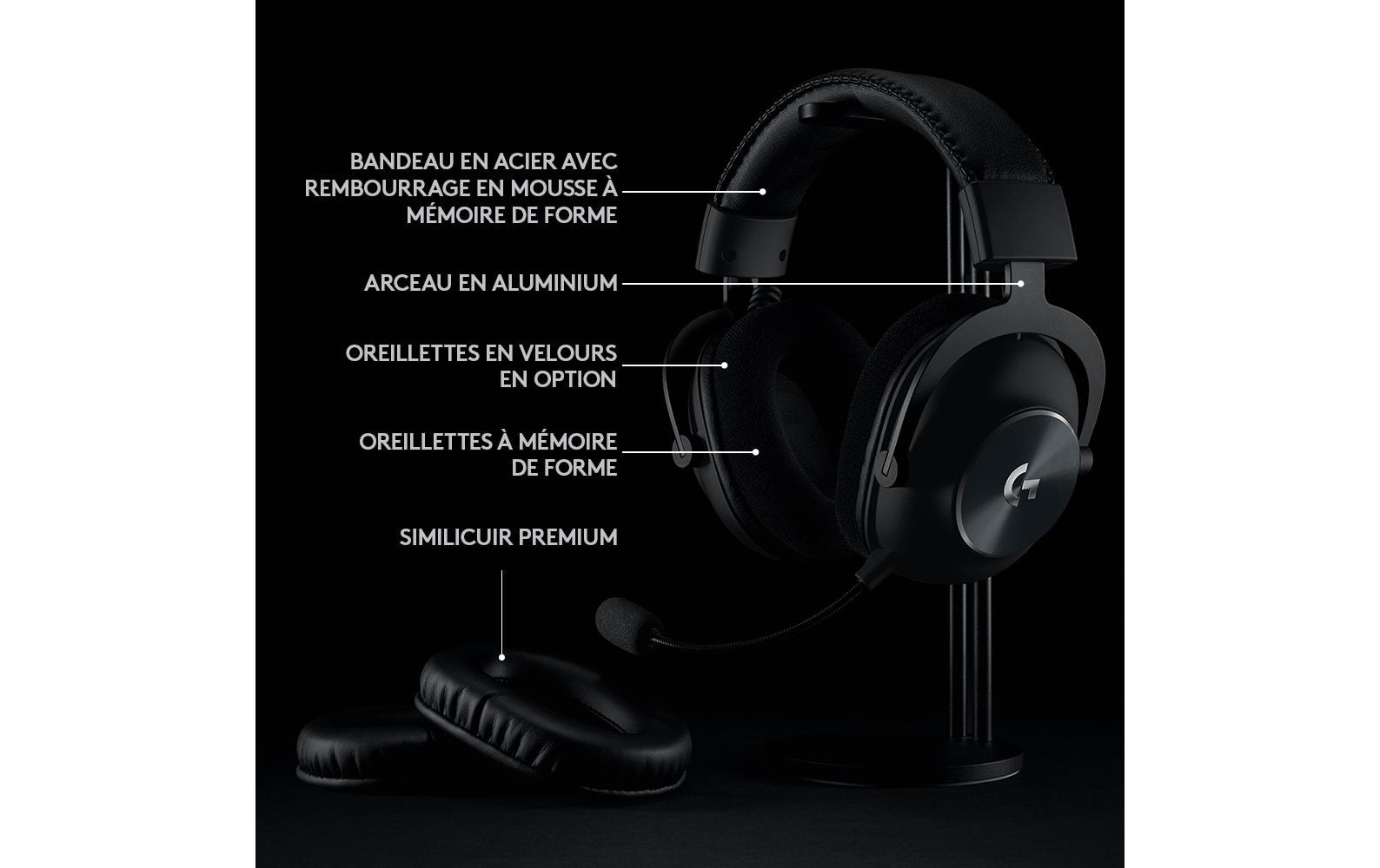 Logitech G Pro X - Headset - ohrumschließend - LIGHTSPEED - kabellos - Geräuschisolierung