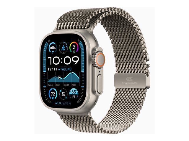 Apple Watch Ultra 2 GPS + Cellular 49mm Natural Titanium Case mit Natural Titanium Milanese Band - S (MX4M3FD/A)