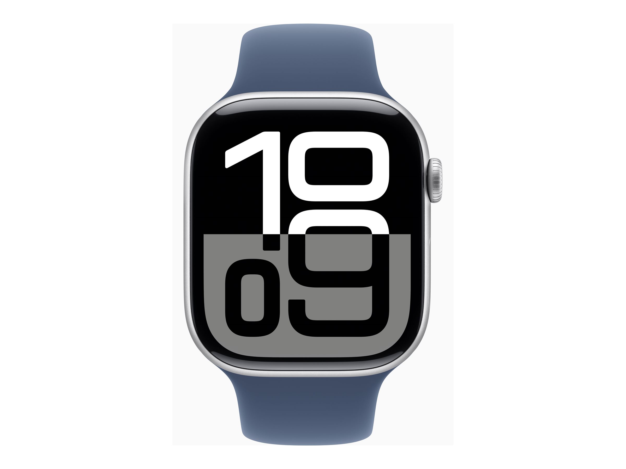 Apple Watch Series 10 GPS + Cellular 46mm Silver Aluminium Case mit Denim Sport Band - M/L (MWY13QF/A)