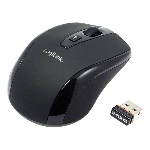 LogiLink Maus Optical Wireless 2.4 GHz Mini - Maus - 2.4 GHz - Schwarz