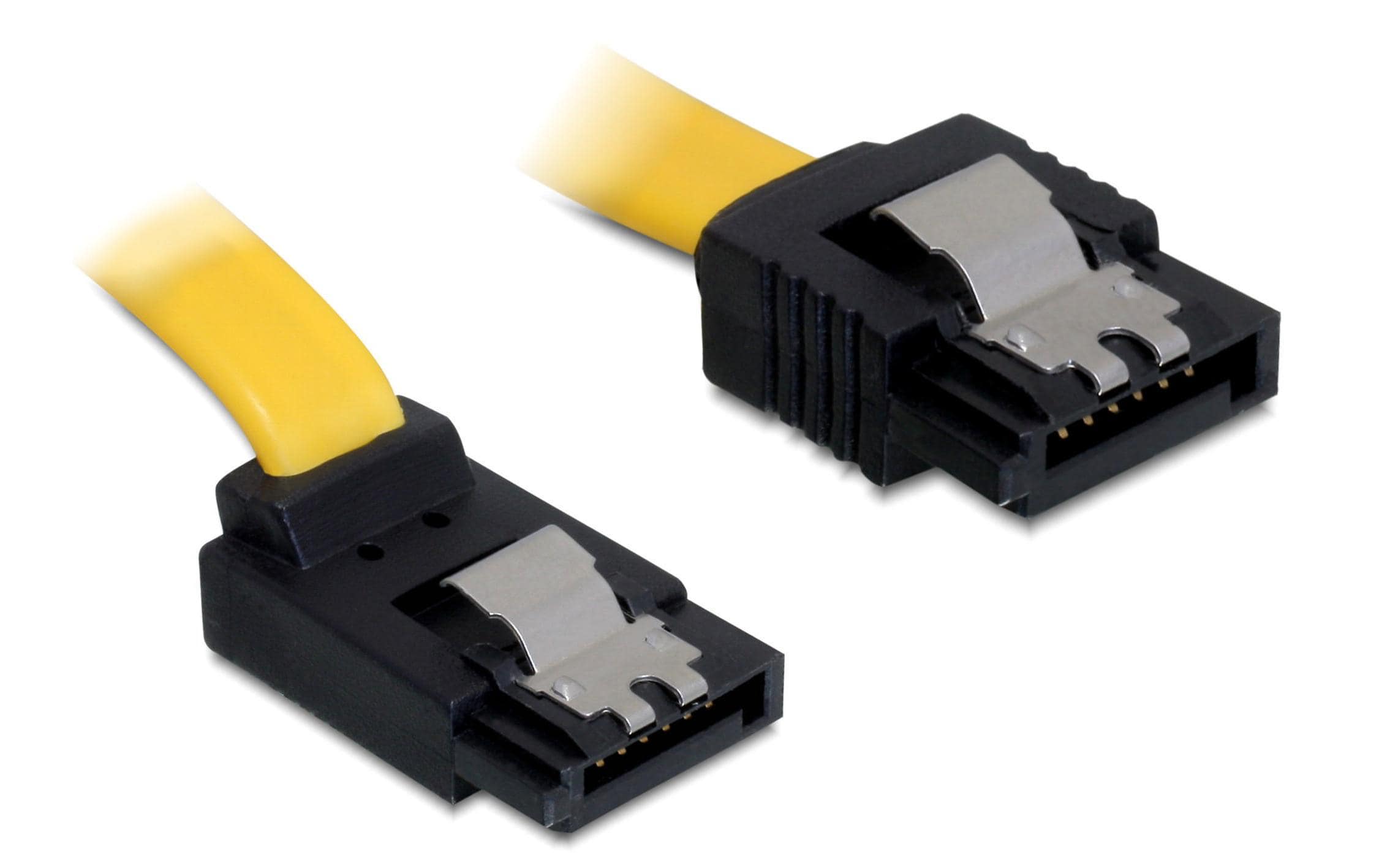 Delock Cable SATA - SATA-Kabel - Serial ATA 150/300/600 - SATA (W) zu SATA (W) - 70 cm - eingerastet, nach oben gewinkelter Stecker, gerader Stecker - Gelb