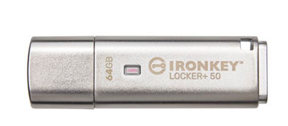 Kingston Technology IronKey Locker+ 50 USB-Stick 64 GB USB Typ-A 3.2 Gen 1 (3.1 Gen 1) Silber (IKLP50/64GB)