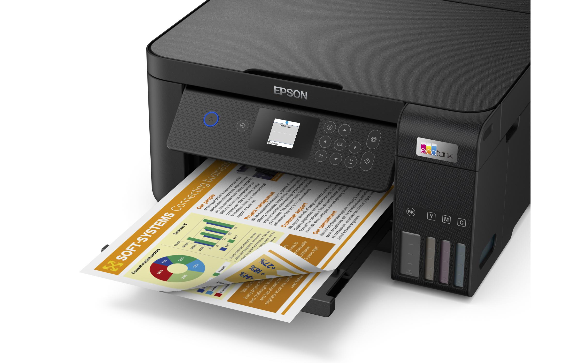 EPSON EcoTank ET-2850 3 in 1 Tintenstrahl-Multifunktionsdrucker schwarz