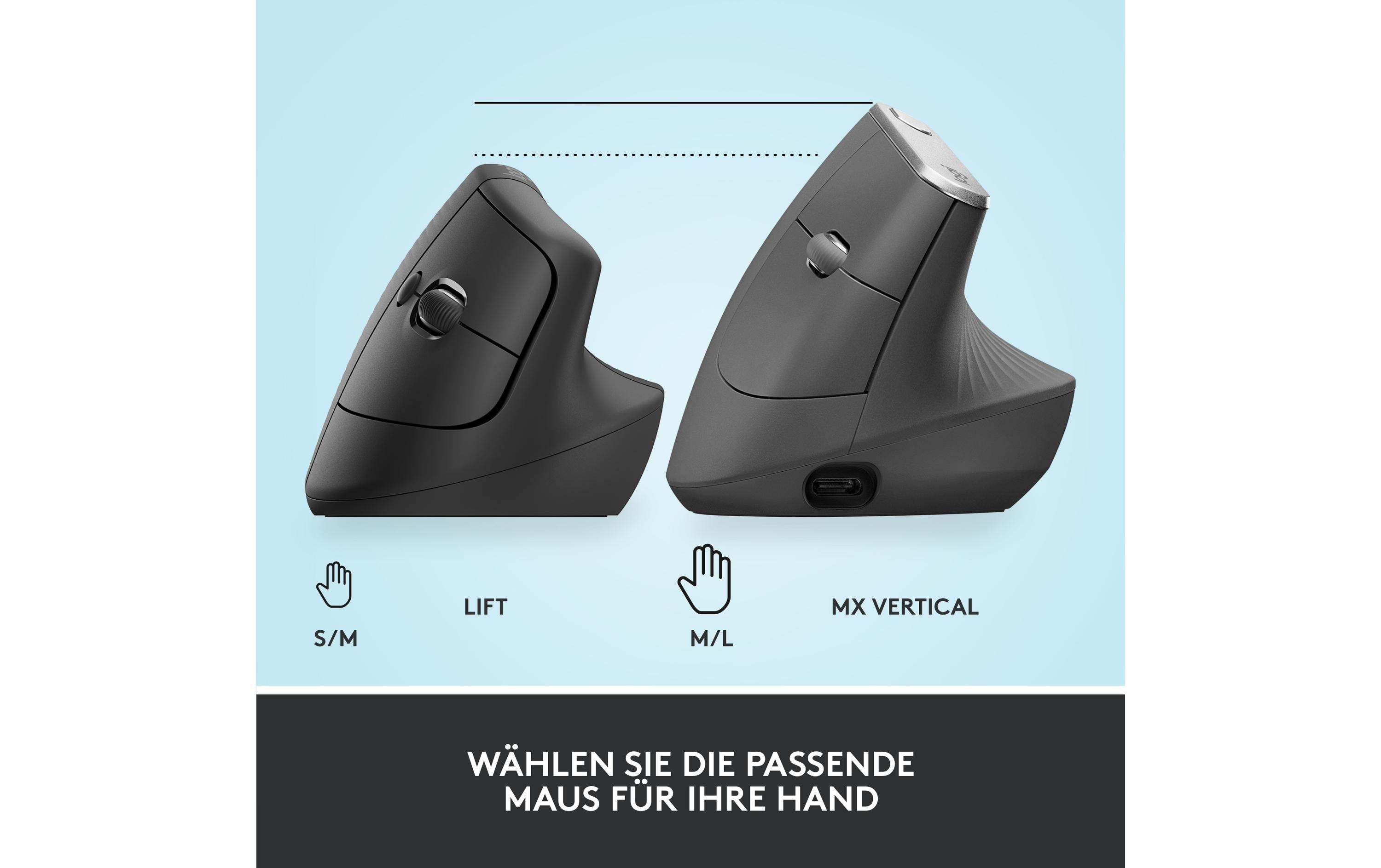 Logitech Ergonomische Maus Lift Graphite