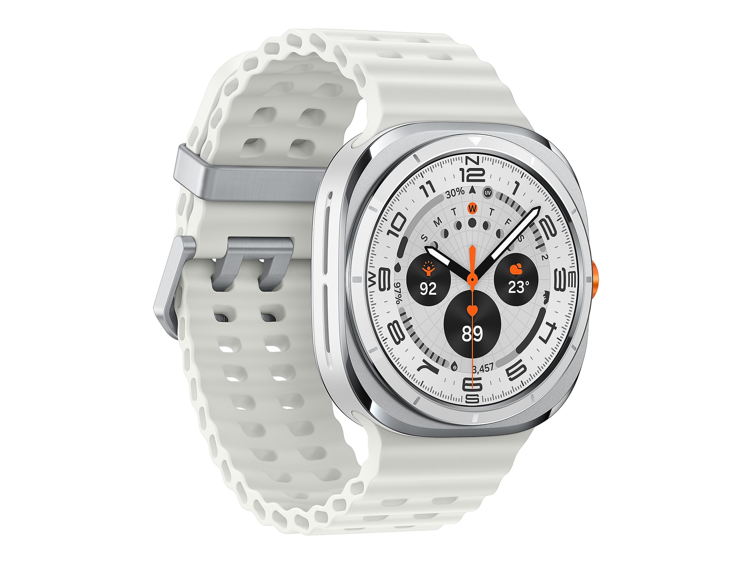 Samsung Galaxy Watch Ultra - 47 mm - titanium white - intelligente Uhr mit Marineband - Gummi - weiß - Bandgröße: S/M/L - Anzeige 3.73 cm (1.5") (SM-L705FAW2DBT)