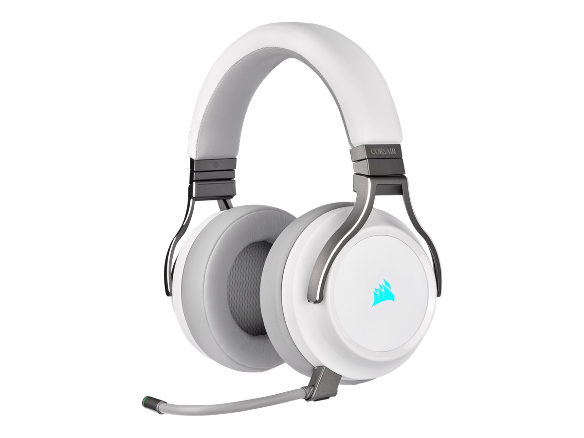 CORSAIR Gaming VIRTUOSO RGB - Headset - ohrumschließend - 2,4 GHz - kabellos - USB, 3,5 mm Stecker - weiß