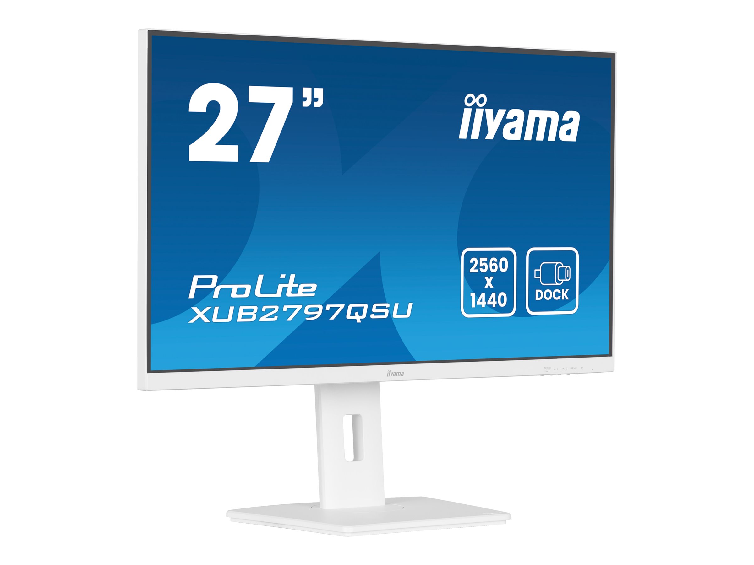 iiyama ProLite XUB2797QSU-W2 - LED-Monitor - 68.6 cm (27") - 2560 x 1440 QHD @ 100 Hz - IPS - 300 cd/m² - 1300:1 - 1 ms - HDMI, DisplayPort - Lautsprecher - Mattes Weiß