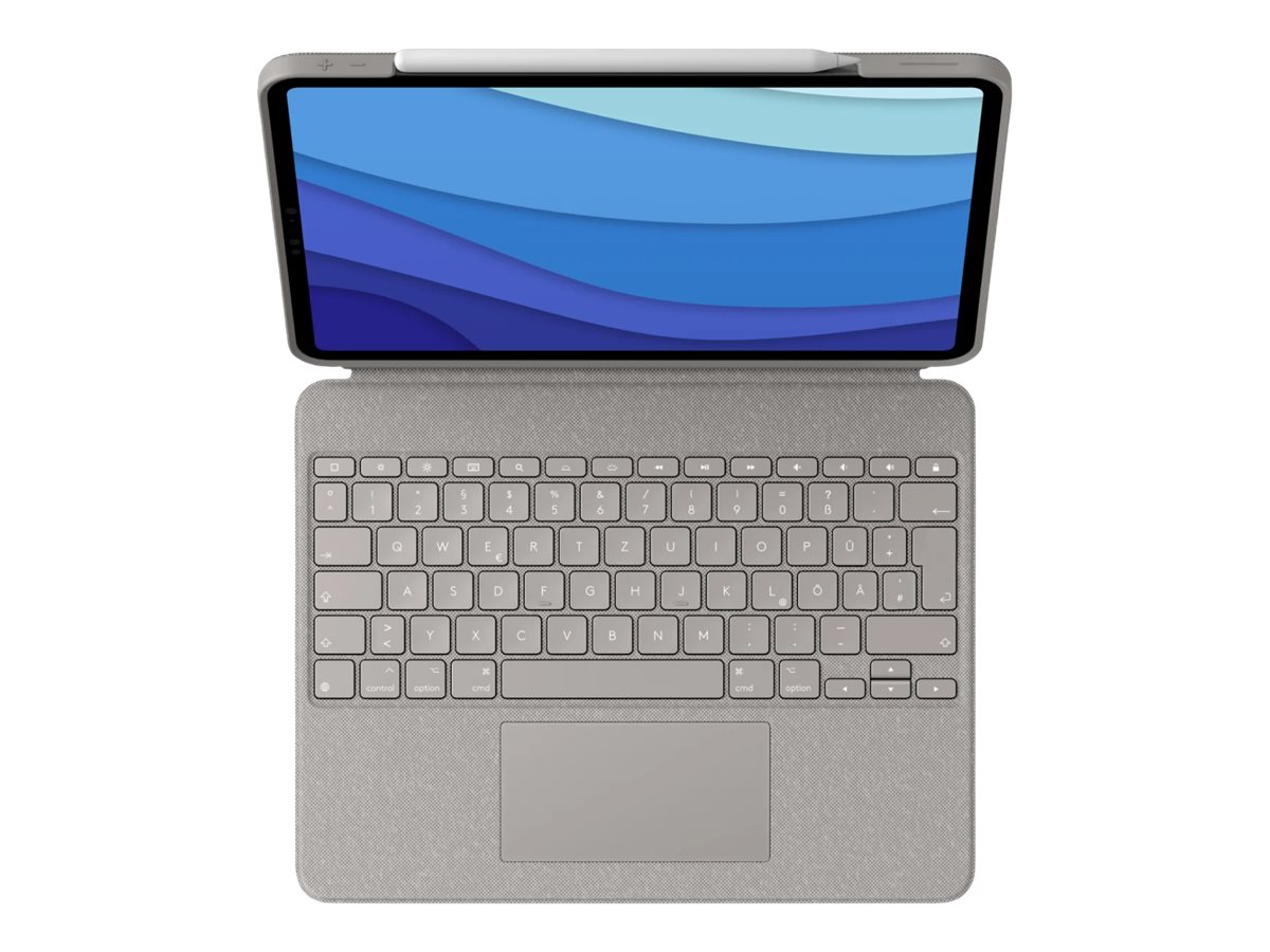Logitech Combo Touch - Tastatur und Foliohülle - mit Trackpad - QWERTZ - Deutsch - Sand Eingabegerät