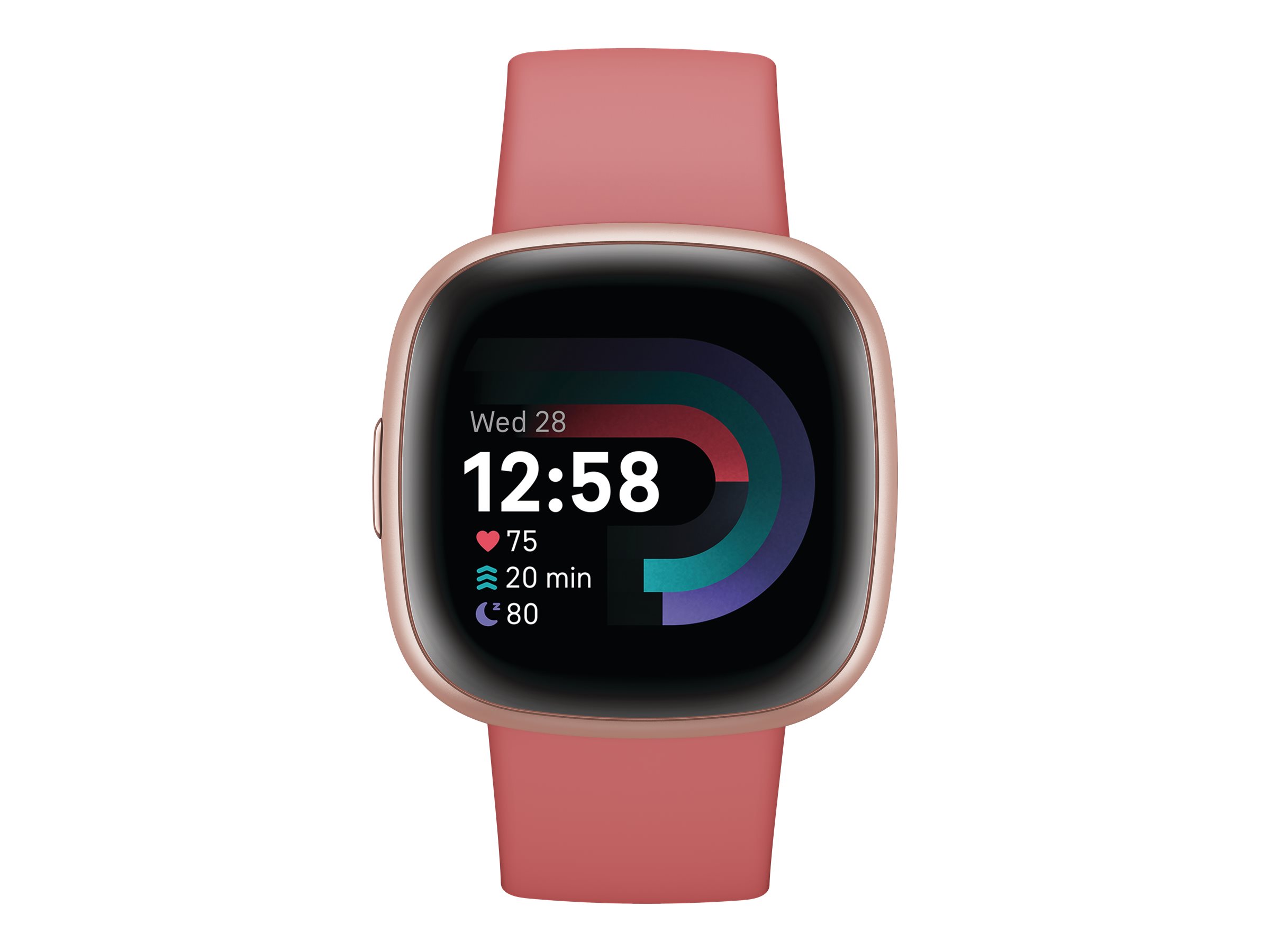Fitbit Versa 4 - Kupferrosé - intelligente Uhr mit Band - rosa sandfarben