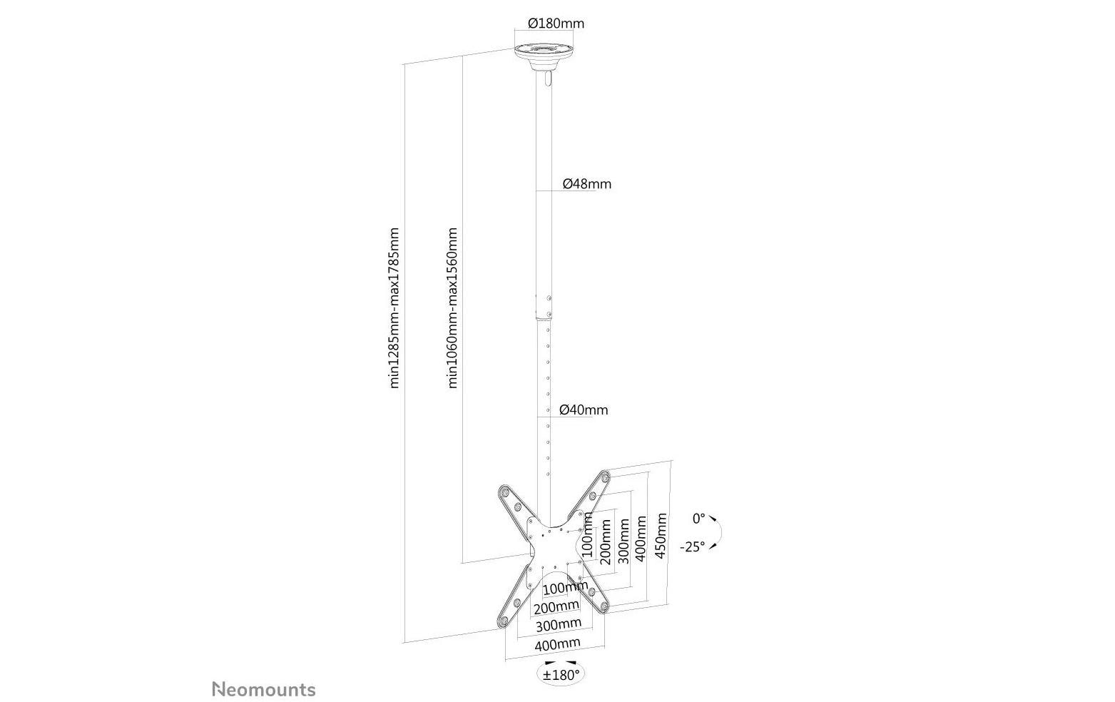 Neomounts FPMA-C340 Halterung - Voll beweglich - für LCD-Display - Schwarz