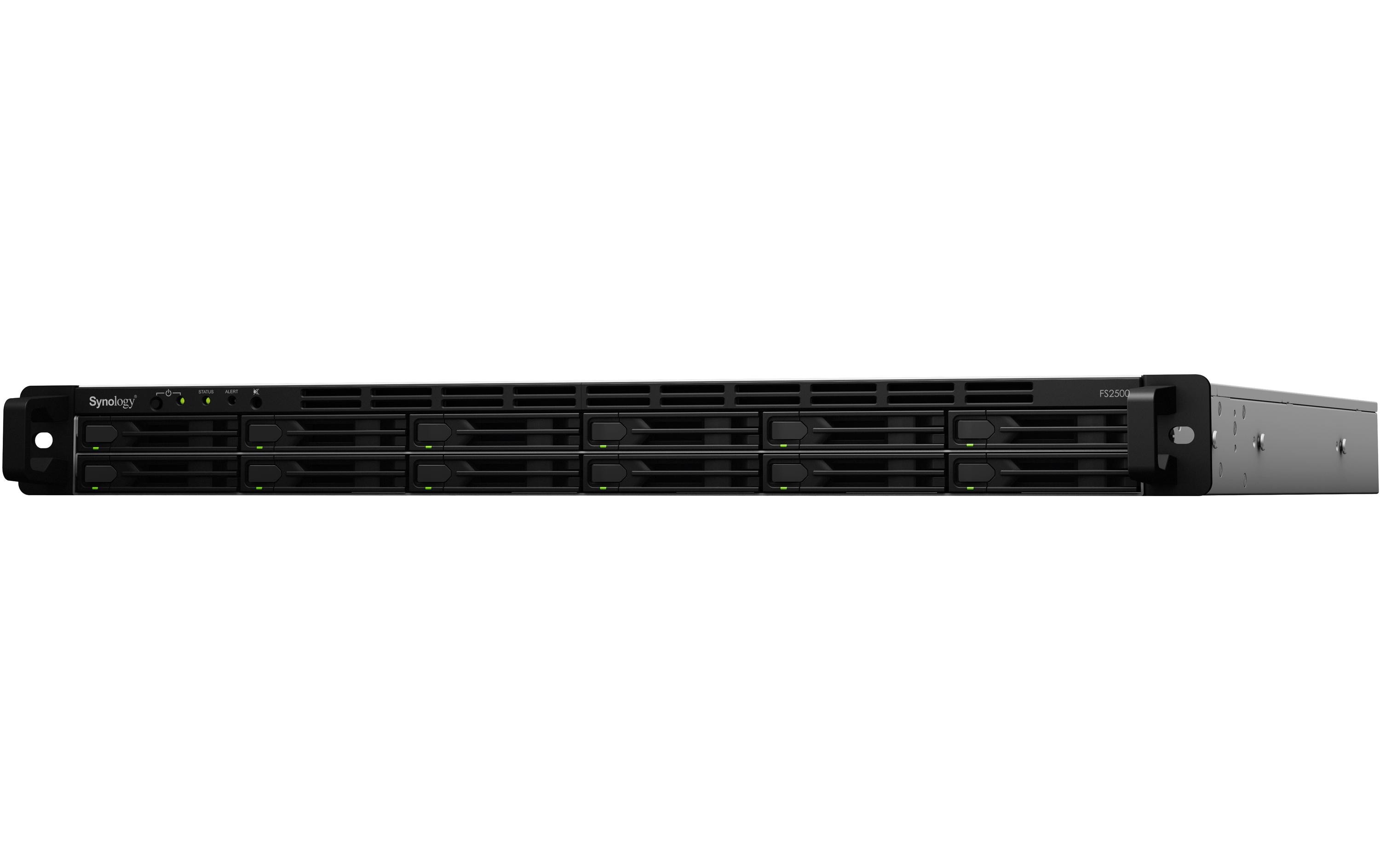 Synology FlashStation FS2500 - NAS-Server - 12 Schächte - Rack - einbaufähig - SATA 6Gb/s - RAID 0, 1, 5, 6, 10, JBOD, RAID F1 - RAM 8 GB - Gigabit Ethernet / 10 Gigabit Ethernet - iSCSI Support - 1U