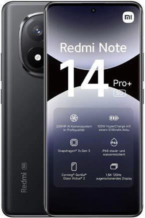 Xiaomi Redmi Note 14 Pro+ 5G Dual Sim 12GB RAM 512GB - Midnight Black