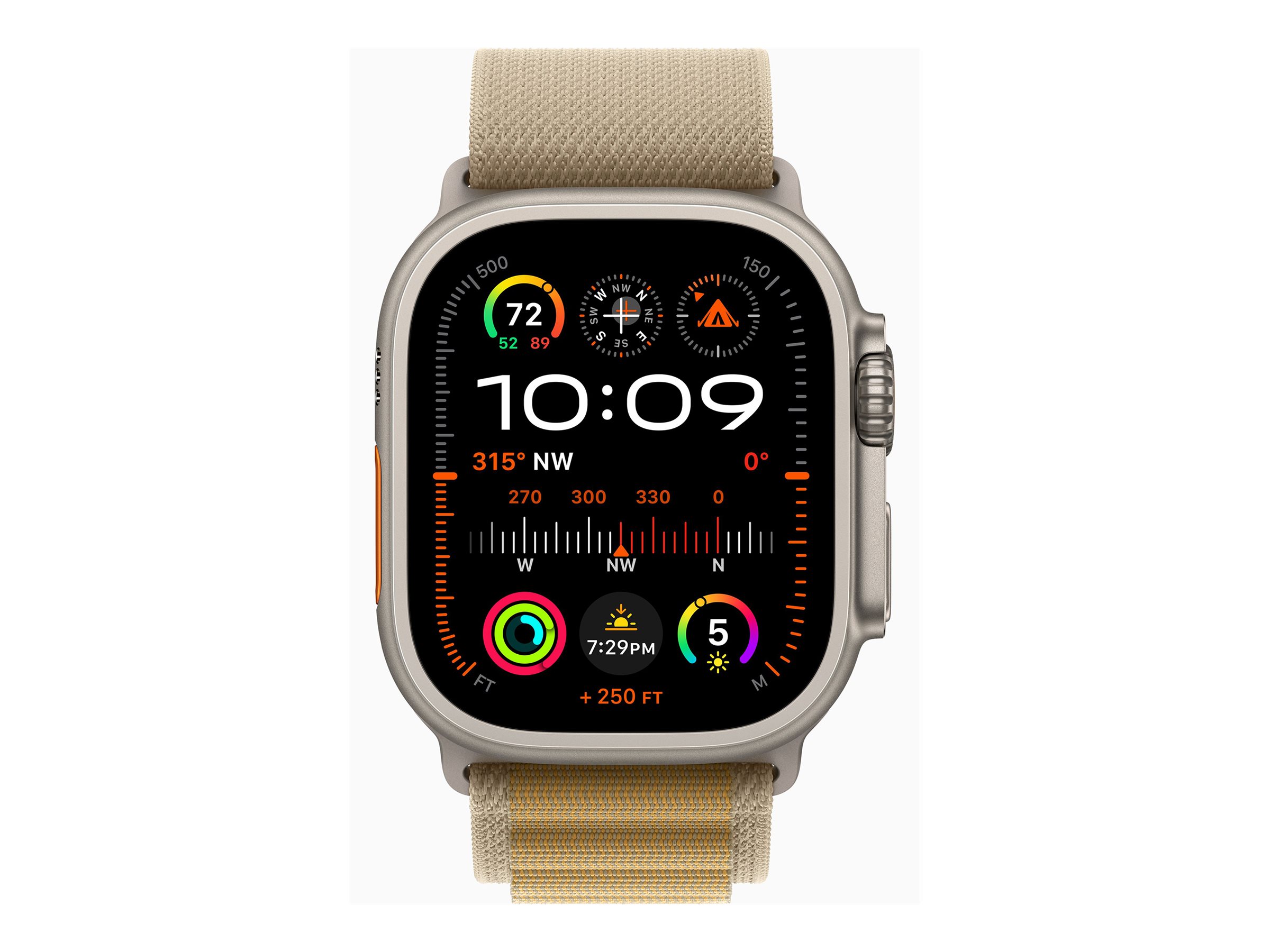 Apple Watch Ultra 2 GPS + Cellular 49mm Natural Titanium Case mit Tan Alpine Band - Large (MX4H3FD/A)