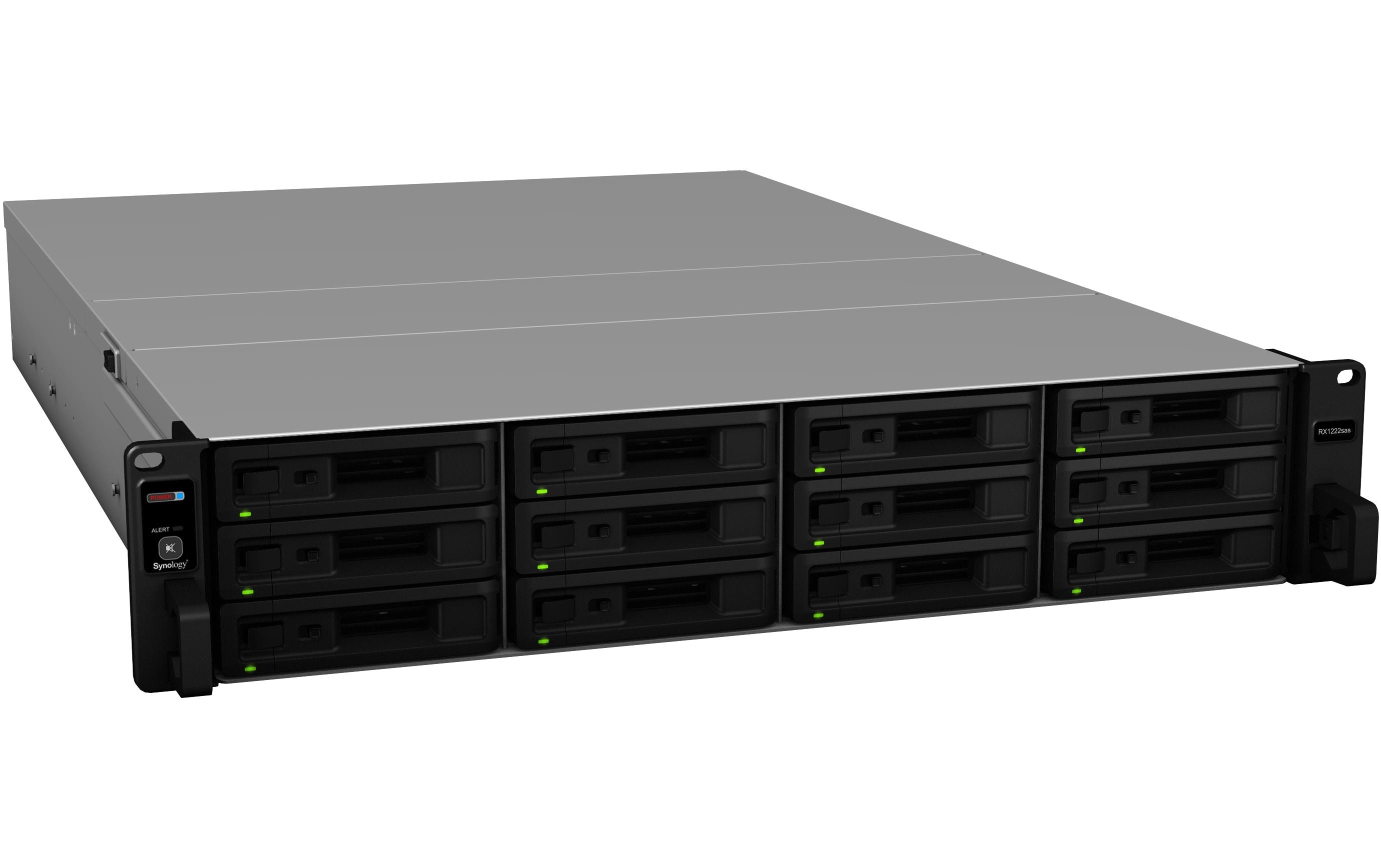 Synology RX1222sas Expansion Unit - Speichergehäuse - 12 Schächte (SATA-600 / SAS) - Rack - einbaufähig - 2U
