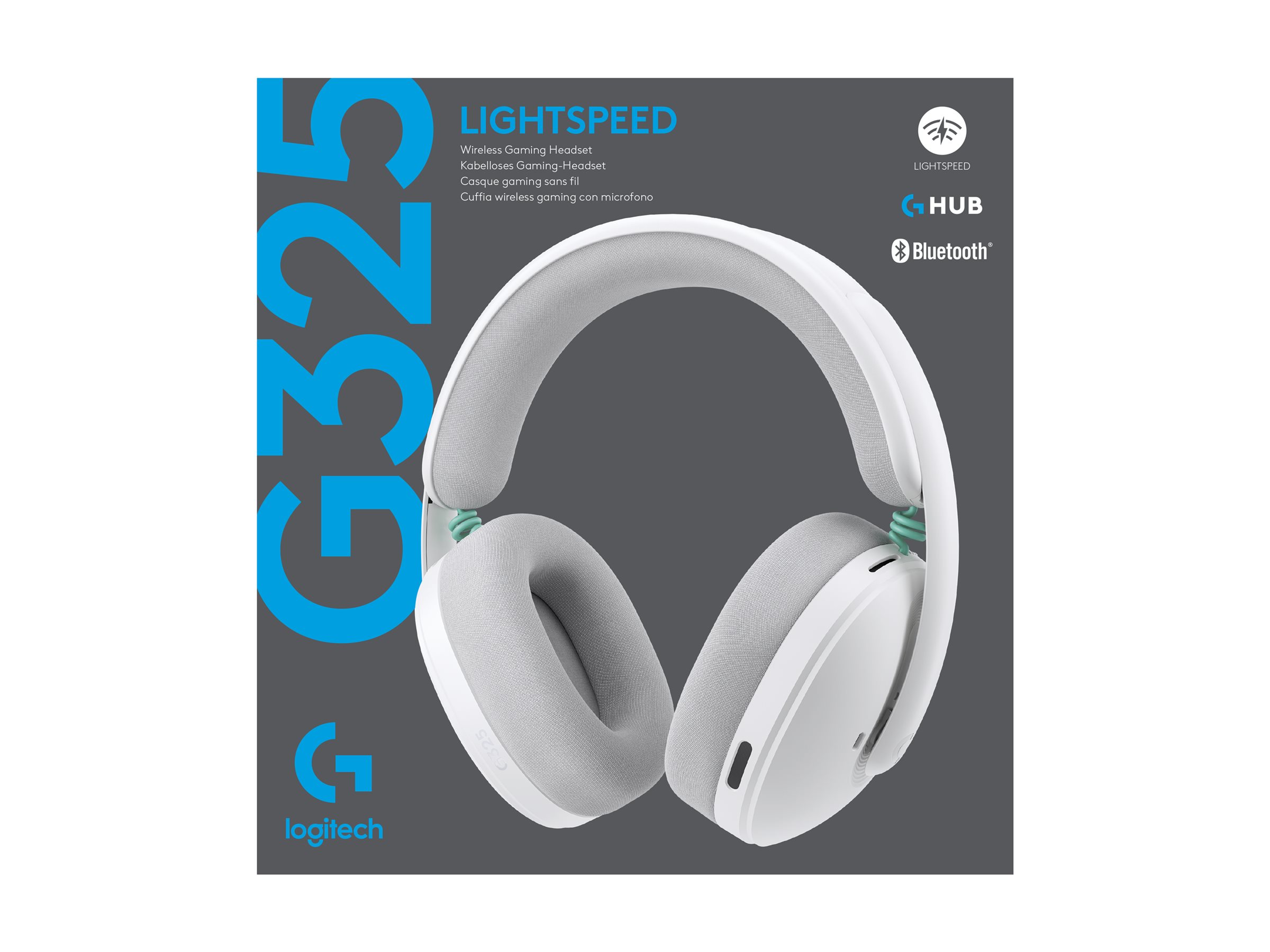 Logitech G325 LIGHTSPEED Gaming Headset kabellos weiß Bluetooth LIGHTSPEED 24h Akku