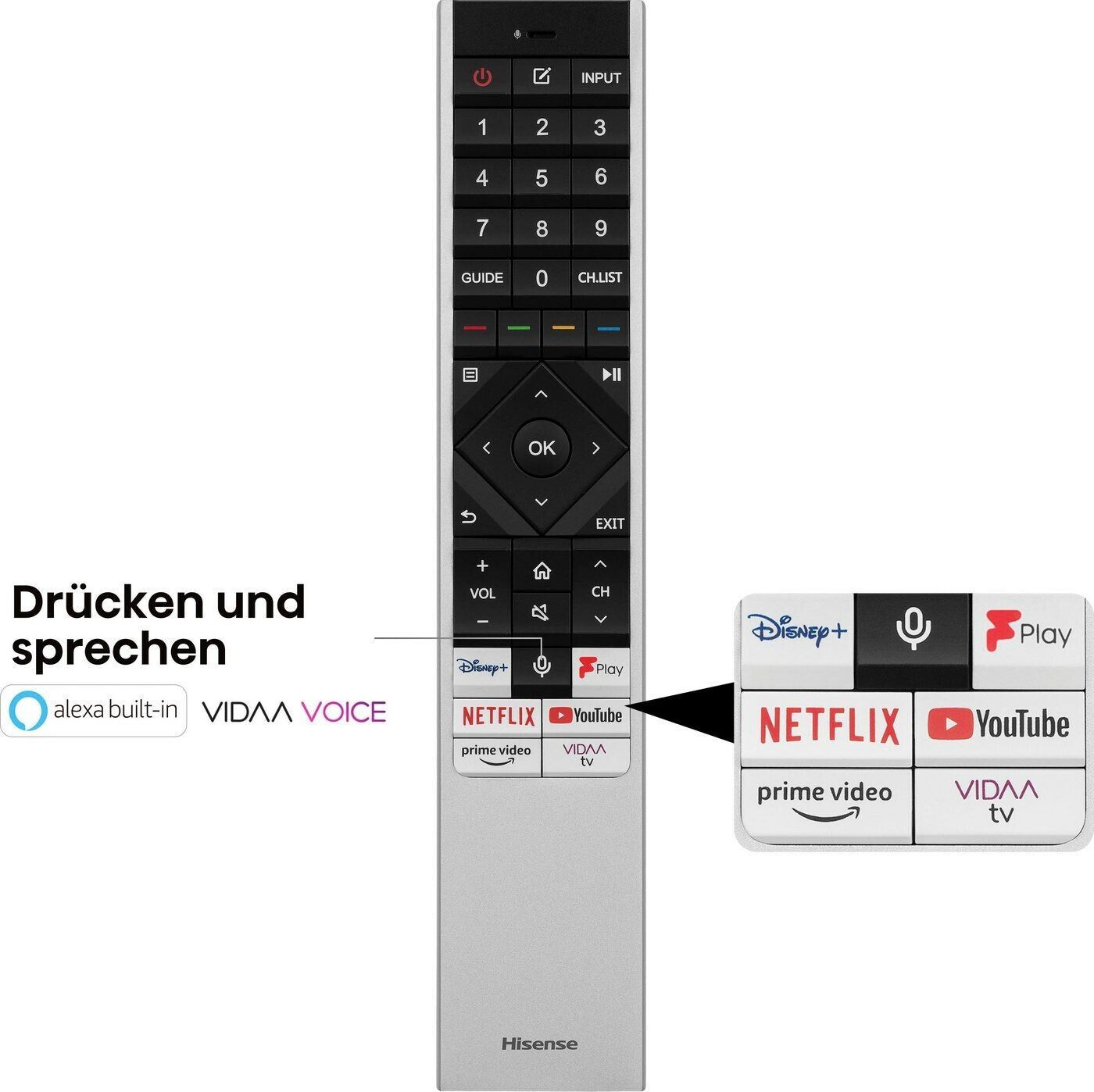 Hisense 100U7KQ U7KQ Series - 254 cm (100") LCD-TV mit LED-Hintergrundbeleuchtung - QLED - 4K