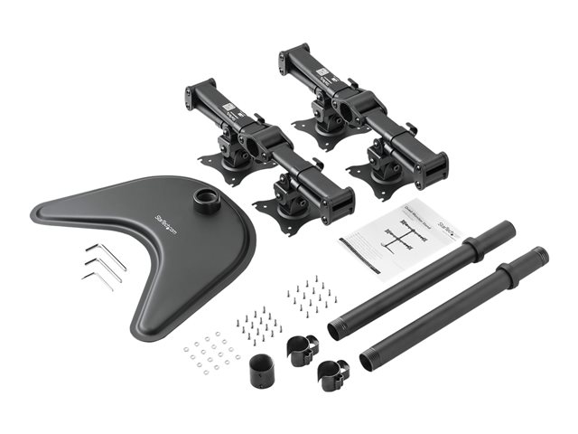 StarTech.com Vierfach-Monitorhalter - Schwenkbar - Verstellbarer 4 Monitorständer - Für VESA Monitore bis zu 27 Zoll (8 Kg) Aufstellung - für 4 Monitore - Schwarz