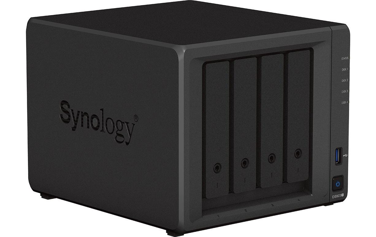 Synology Disk Station DS923+ - NAS-Server - 4 Schächte - SATA 6Gb/s / eSATA - RAID 0, 1, 5, 6, 10, JBOD - RAM 4GB - Gigabit Ethernet - iSCSI Support (DS923+)