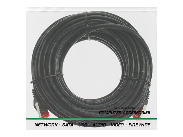 InLine - Patch-Kabel - RJ-45 (M) zu RJ-45 (M) - 20 m - SSTP-Kabel - CAT 6 - geformt - Schwarz