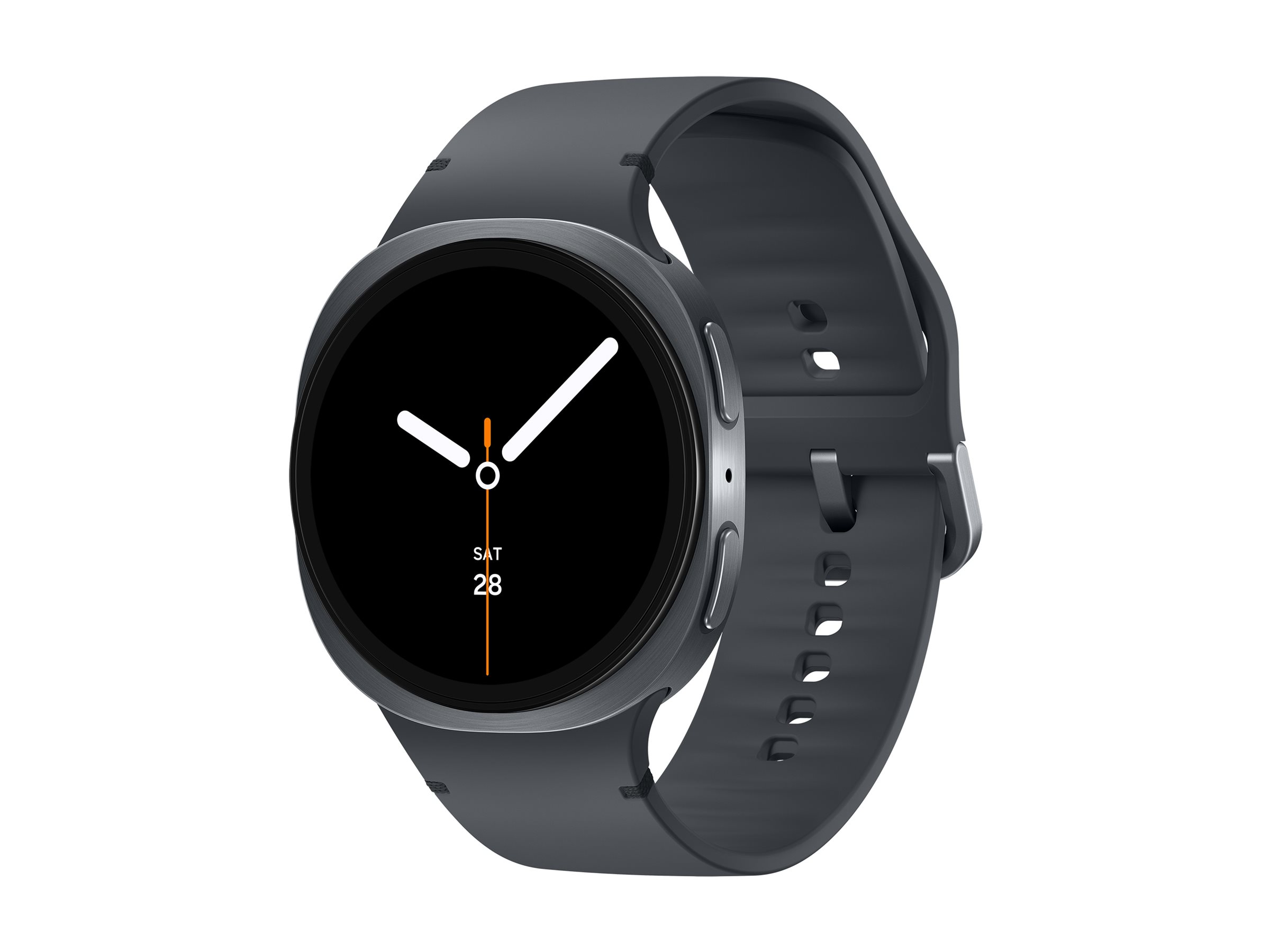 Samsung Galaxy Watch8 - 44 mm - Carbon-Schwarz - intelligente Uhr mit Sportband - Gummi - Graphit - Bandgröße: M/L - Anzeige 3.7 cm (1.47") (SM-L330NDAADBT)