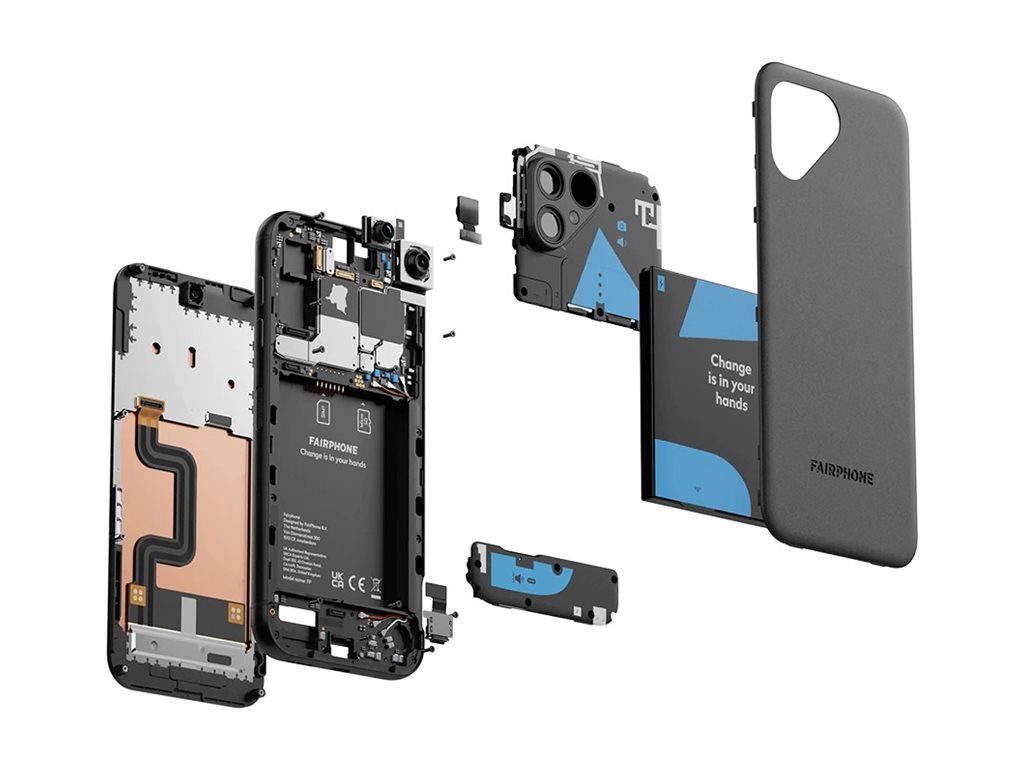 Fairphone 5 - 5G Smartphone - Dual-SIM - RAM 6 GB / Interner Speicher 128 GB - microSD slot - OLED-Display - 6.46" - 2700 x 1224 Pixel (90 Hz) - 2 x Rückkamera 50 MP, 50 MP - front camera 50 MP - mattschwarz