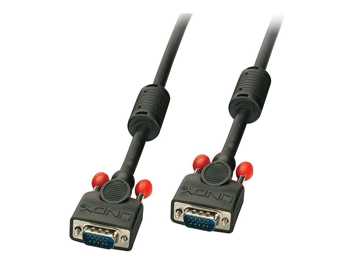 Lindy - VGA-Kabel - HD-15 (VGA) (M) zu HD-15 (VGA) (M) - 10 m - geformt, Daumenschrauben - Schwarz