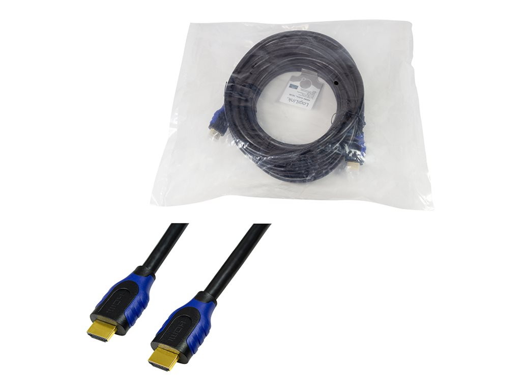 LogiLink High Speed with Ethernet - HDMI-Kabel mit Ethernet - HDMI männlich zu HDMI männlich - 7.5 m - Schwarz - 4K Unterstützung