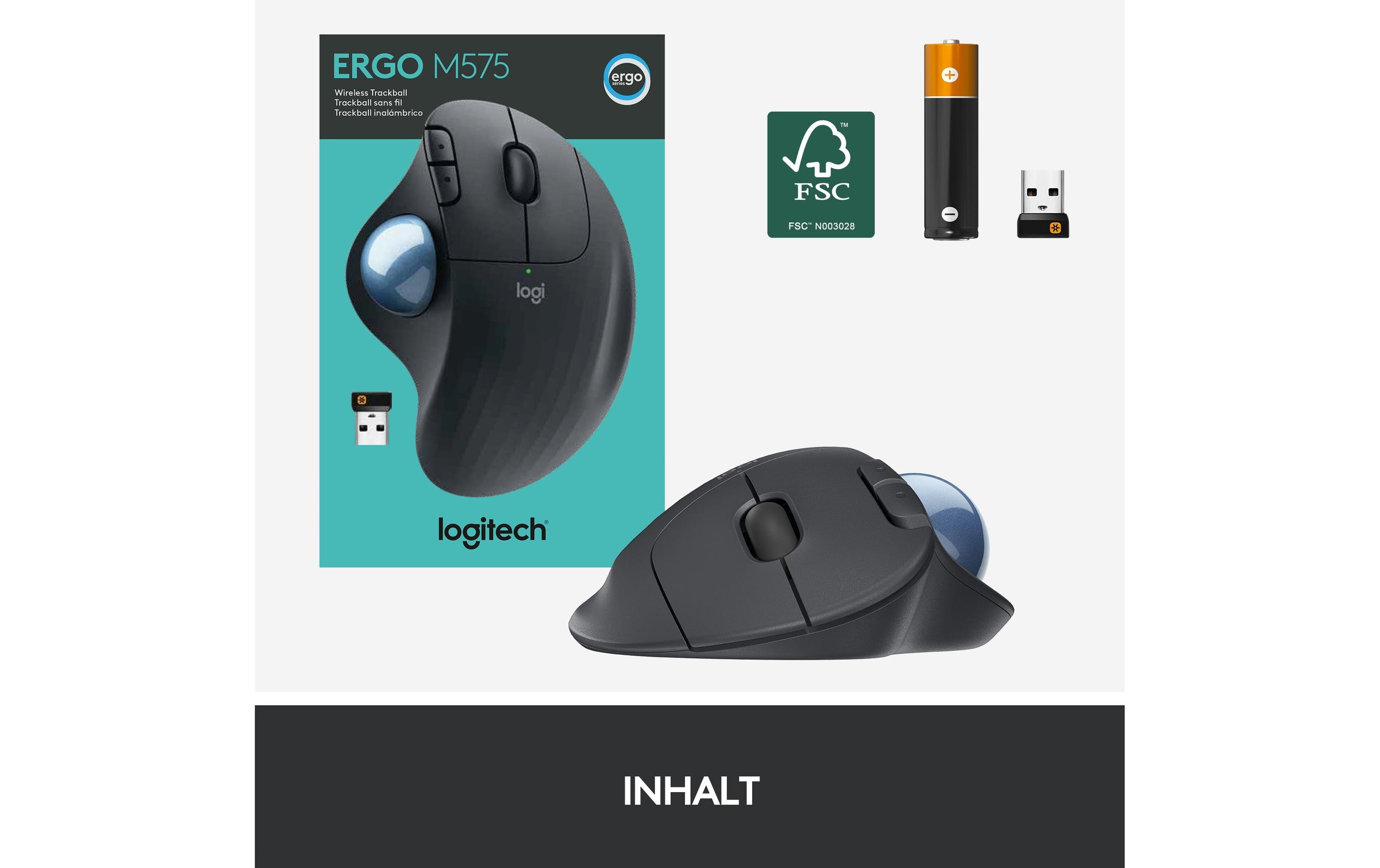Logitech Ergo Series ERGO M575 - Trackball - Bluetooth 5.0 LE
2.4 GHz - Graphite