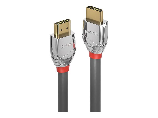 Lindy Cromo Line Standard - HDMI-Kabel mit Ethernet - HDMI männlich zu HDMI männlich - 7.5 m - Dreifachisolierung - grauer Knickschutz - 4K Unterstützung