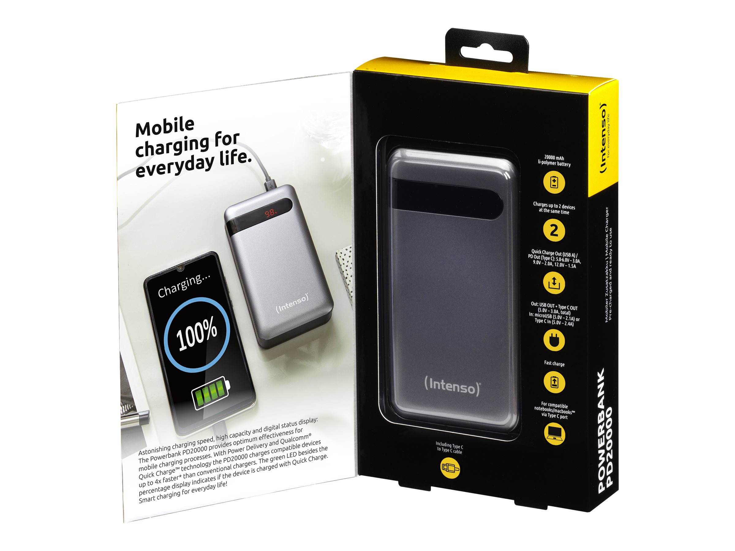 Intenso PD20000 Powerbank - Li-Pol - USB
24 pin USB-C