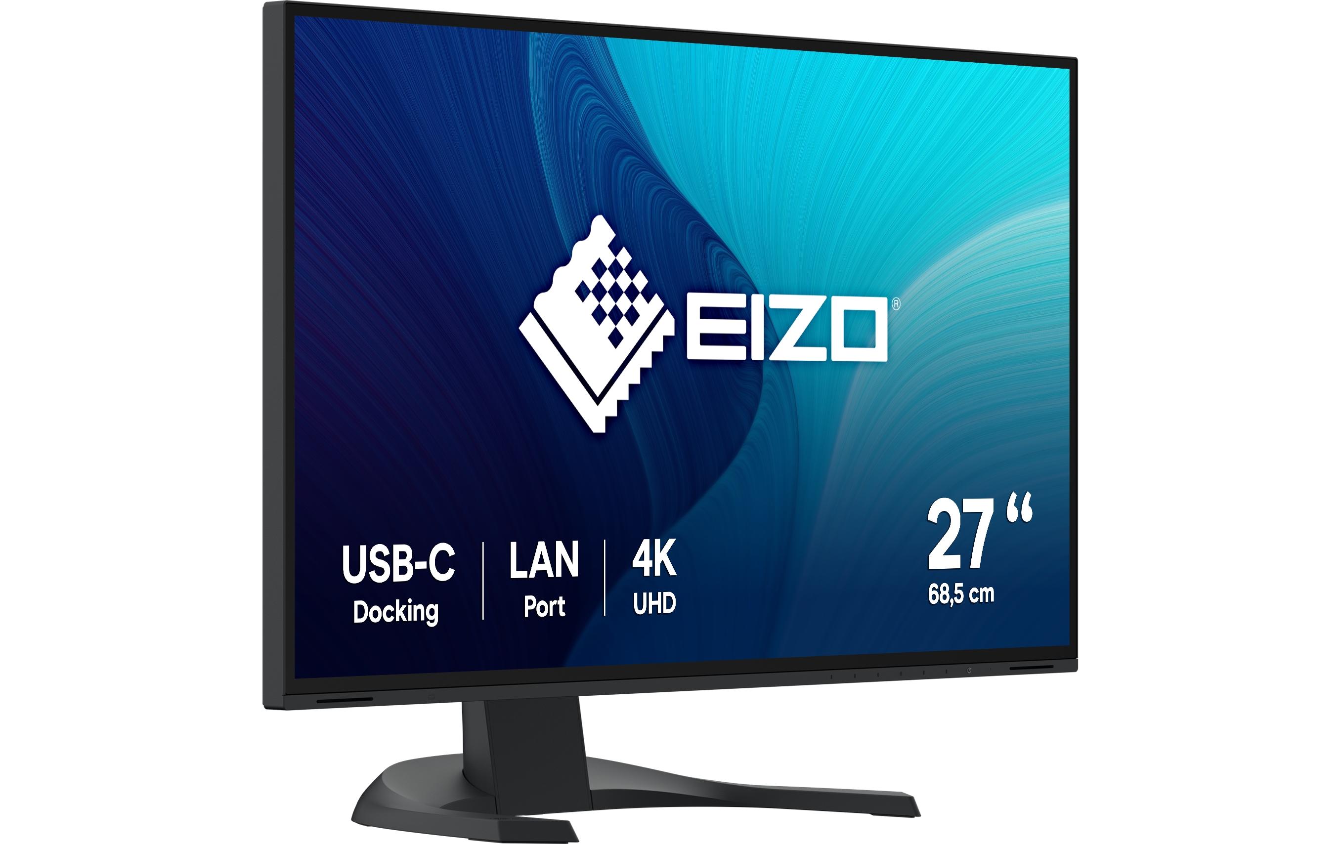 EIZO FlexScan EV2740X - Mit FlexStand - LED-Monitor - 68.5 cm (27") - 3840 x 2160 4K - IPS - 350 cd/m² - 2000:1 - 5 ms - 2xHDMI, DisplayPort, 2xUSB-C - Lautsprecher - Schwarz