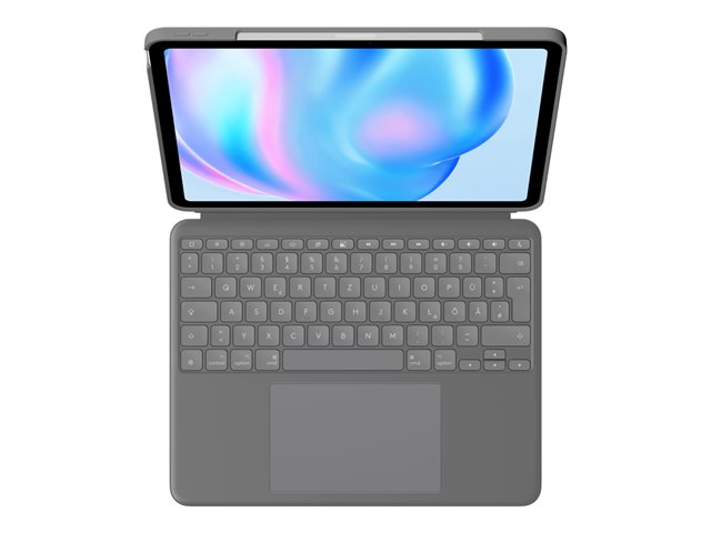 Logitech Combo Touch - Tastatur und Foliohülle - mit Trackpad - QWERTZ - Deutsch - Oxford Gray Eingabegerät