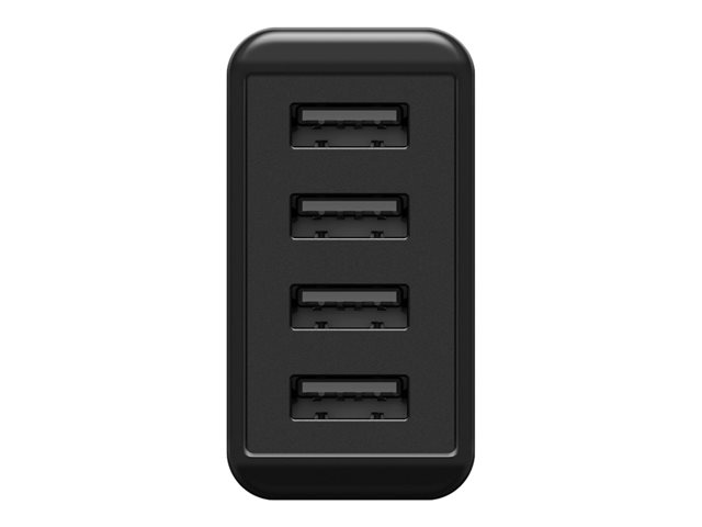 goobay Ladegerät USB A 4-fach schwarz USB Steckernetzteil, 3A, 30W