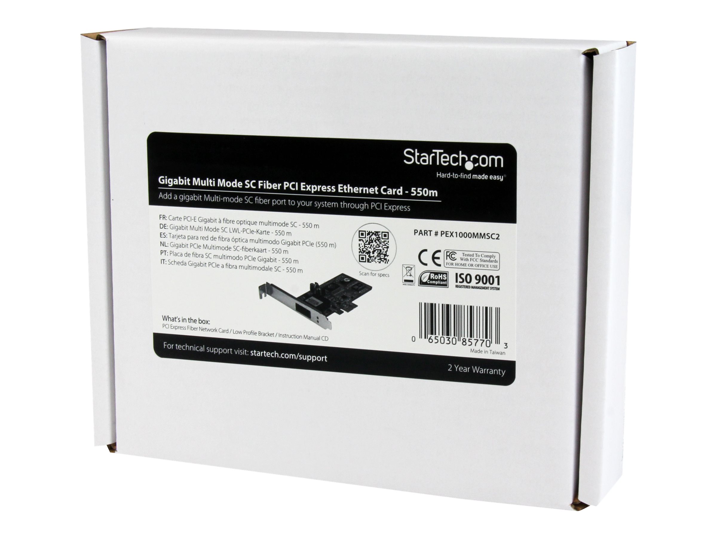 StarTech.com LWL / Glasfaser PCI Express Gigabit Netzwerkkarte - SC Fibre Channel Multimode NIC - 550m - Netzwerkadapter - PCIe - 1000Base-FX