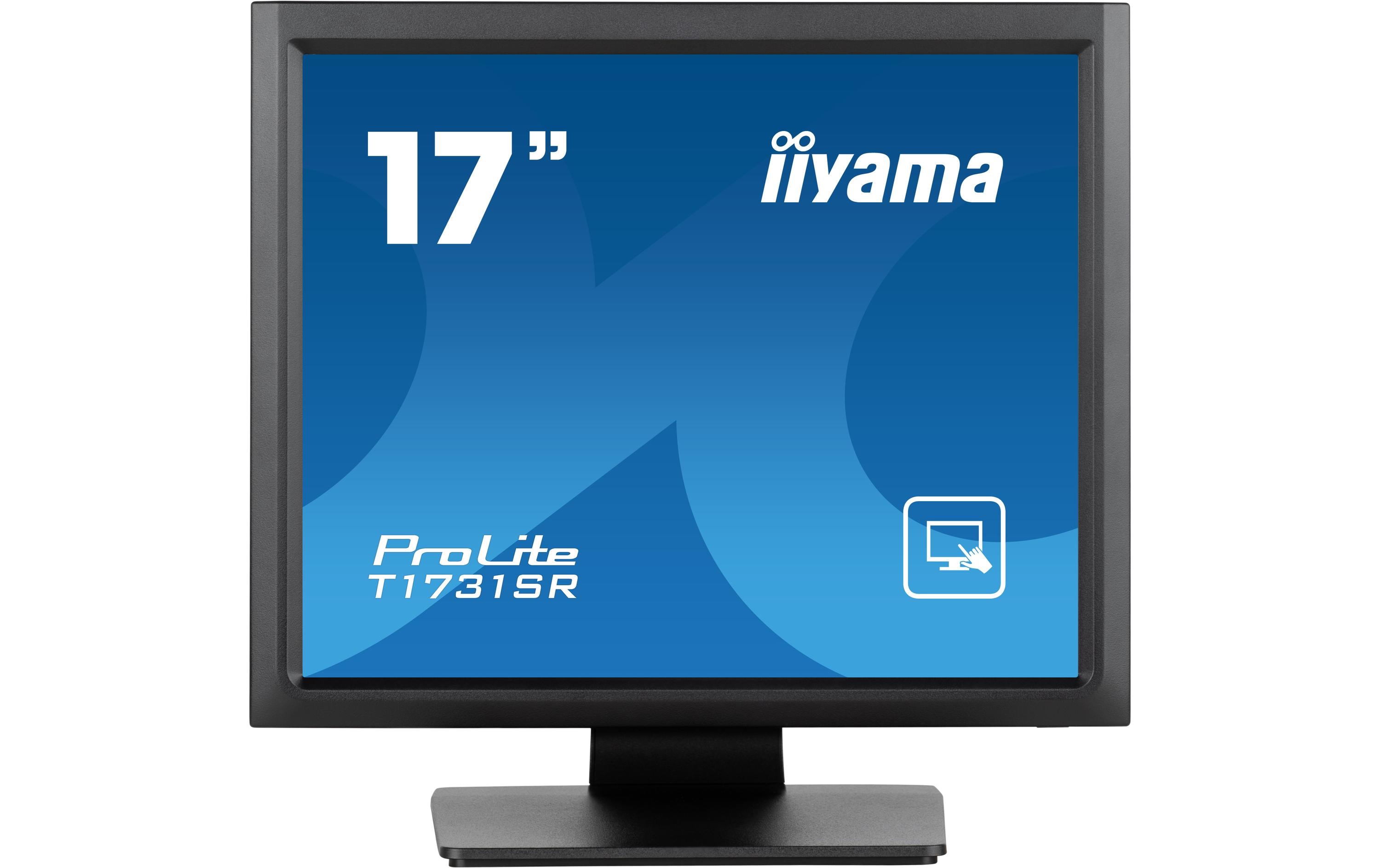 iiyama ProLite T1731SR-B1S - LED-Monitor - 43.2 cm (17") - Touchscreen - 1280 x 1024 - TN - 250 cd/m² - 1000:1 - 5 ms - HDMI, VGA, DisplayPort - Lautsprecher - Schwarz, Matte