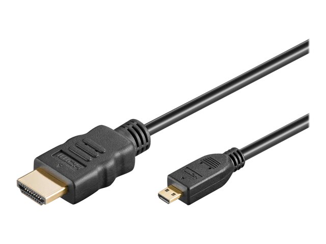 MicroConnect - Highspeed - HDMI-Kabel mit Ethernet - 19 pin micro HDMI Type D männlich zu HDMI männlich - 5 m - Schwarz - unterstützt 4K 60 Hz (4096 x 2160)