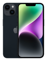 Apple iPhone 14 - 15,5 cm (6.1") - 2532 x 1170 Pixel - 128 GB - 12 MP - iOS 16 - Schwarz - OLED - 2532 x 1170 - A15 Bionic - 128GB - Wi-Fi 6 (802.11ax) - Bluetooth 5.3 - NFC - 12MP Ultra Wide + 12MP - 12MP TrueDepth - Face ID - IP68 - iOS 16