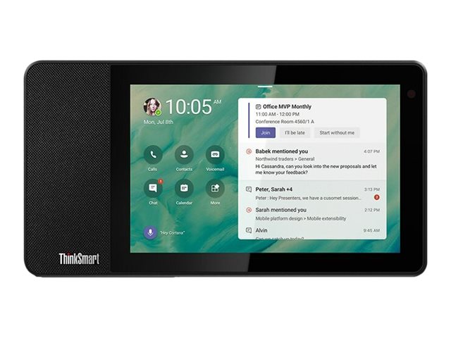 Lenovo ThinkSmart View - Smart-Display - LCD 8" - kabellos - Wi-Fi, Bluetooth - 10 Watt - Business Black