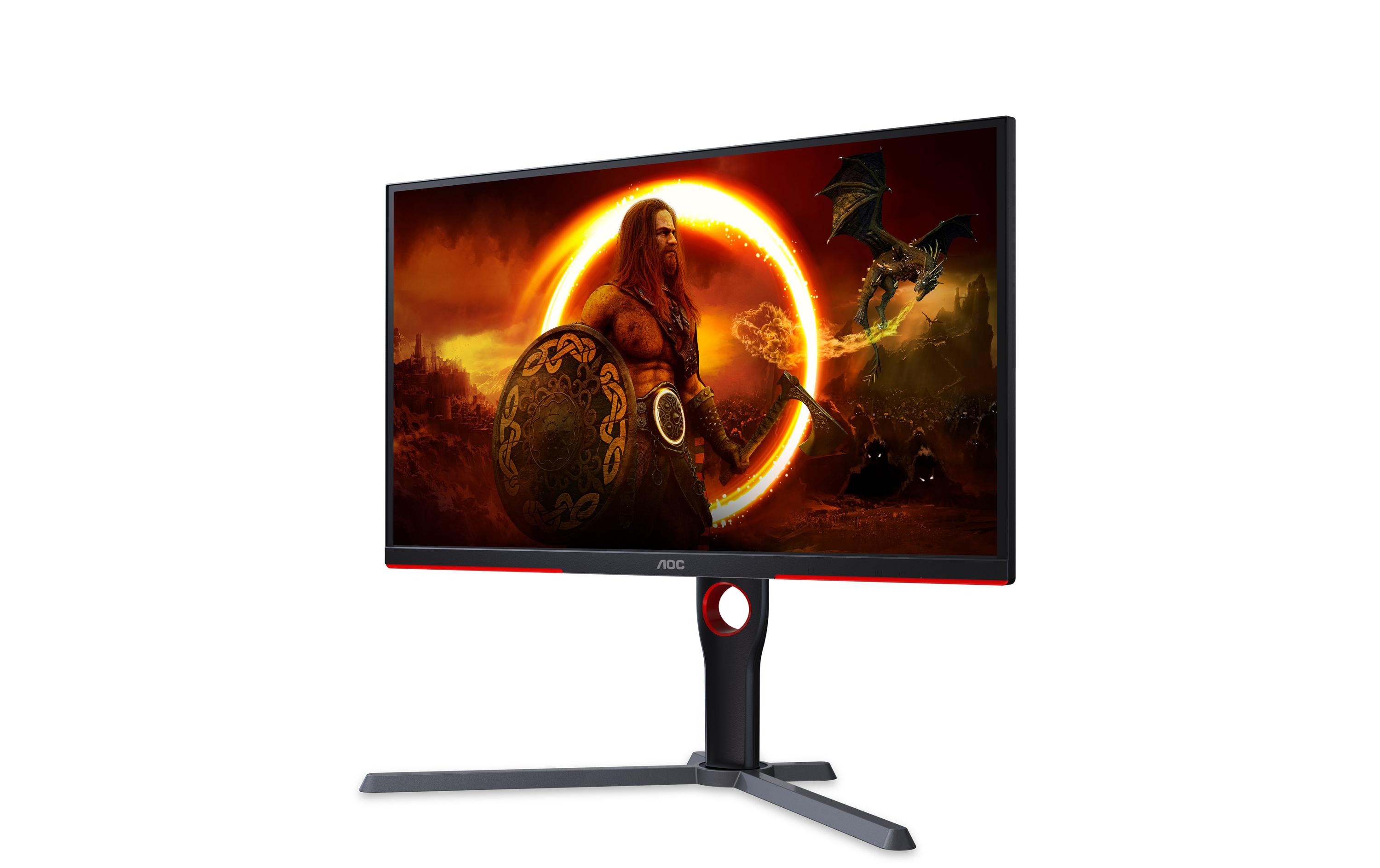 AOC Gaming 25G3ZM/BK - G3 Series - LED-Monitor - Gaming - 63.5 cm (25") (24.5" sichtbar) - 1920 x 1080 Full HD (1080p) @ 240 Hz - VA - 300 cd/m² - 3000:1 - 0.5 ms - 2xHDMI, DisplayPort - Schwarz, Rot