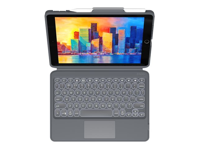 ZAGG Pro Keys - Tastatur und Foliohülle - mit Trackpad - QWERTZ - Deutsch - Schwarz/Grau Eingabegerät