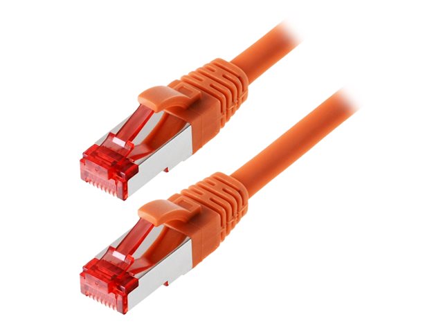 Helos - Patch-Kabel - RJ-45 (M) bis RJ-45 (M) - 3 m - SFTP, PiMF - CAT 6 - halogenfrei, geformt, ohne Haken - orange