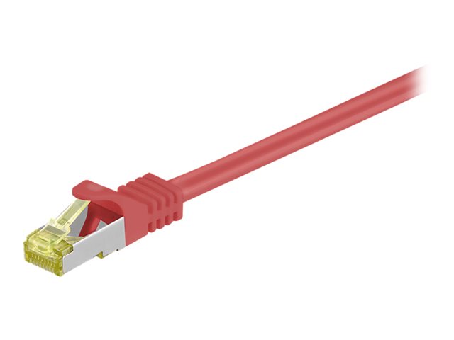 goobay - Patch-Kabel - RJ-45 (M) zu RJ-45 (M) - 3 m - SFTP, PiMF - CAT 7 - halogenfrei, geformt - Rot