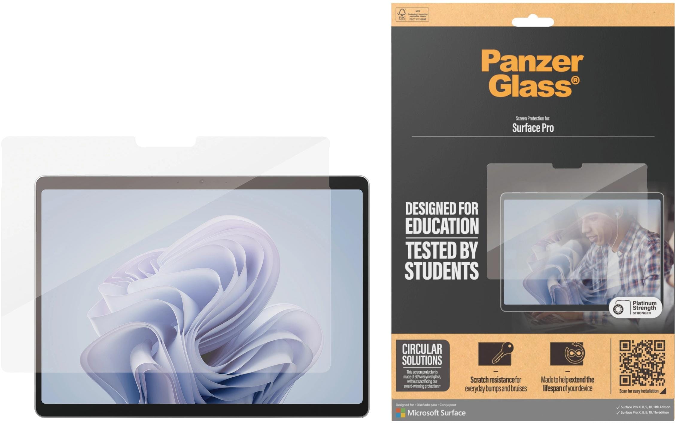 PanzerGlass Displayschutz Microsoft Surface Pro X| 8| 9| 10| P... - Panzerglass Ultra Wide Fit Surface Pro X / 8 / 9 / 10 / 11Bildschirmdiagonale: 13  - Tablet Kompatibilität: Surface Pro 10 - Surface Pro X - Surface Pro 9 - Surface Pro 11. Edition