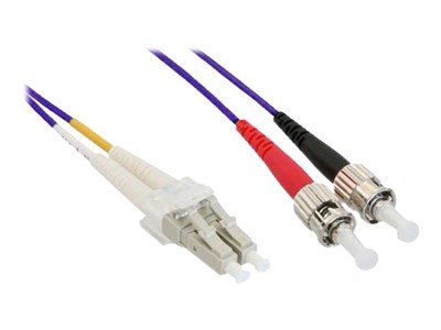 InLine - Patch-Kabel - LC Multi-Mode (M) zu ST multi-mode (M) - 2 m - Glasfaser - 50/125 Mikrometer - OM4 - halogenfrei - lila