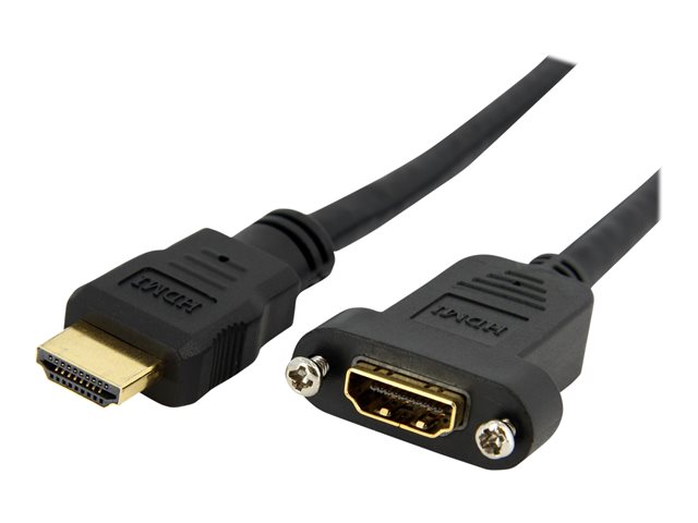 StarTech.com 90cm Standard HDMI Kabel zur Panelmontage - Bu/St - HDMI-Kabel - HDMI weiblich zu HDMI männlich - 91 cm - Schwarz - geformt - für P/N: CDP2HDMM2MB, DP2HDMM2MB, HDDVIMM3, HDMM1MP, HDMM2MP, HDMM3MP, HDPMM50, MDP2HDMM2MB
