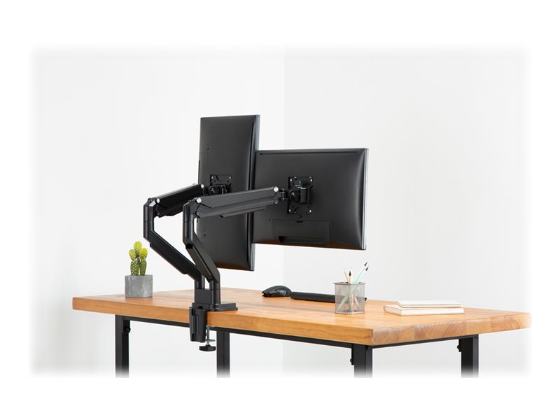 DIGITUS DA-90395 Aufstellung - einstellbarer Doppelarm - für 2 LCD-Displays - mattschwarz