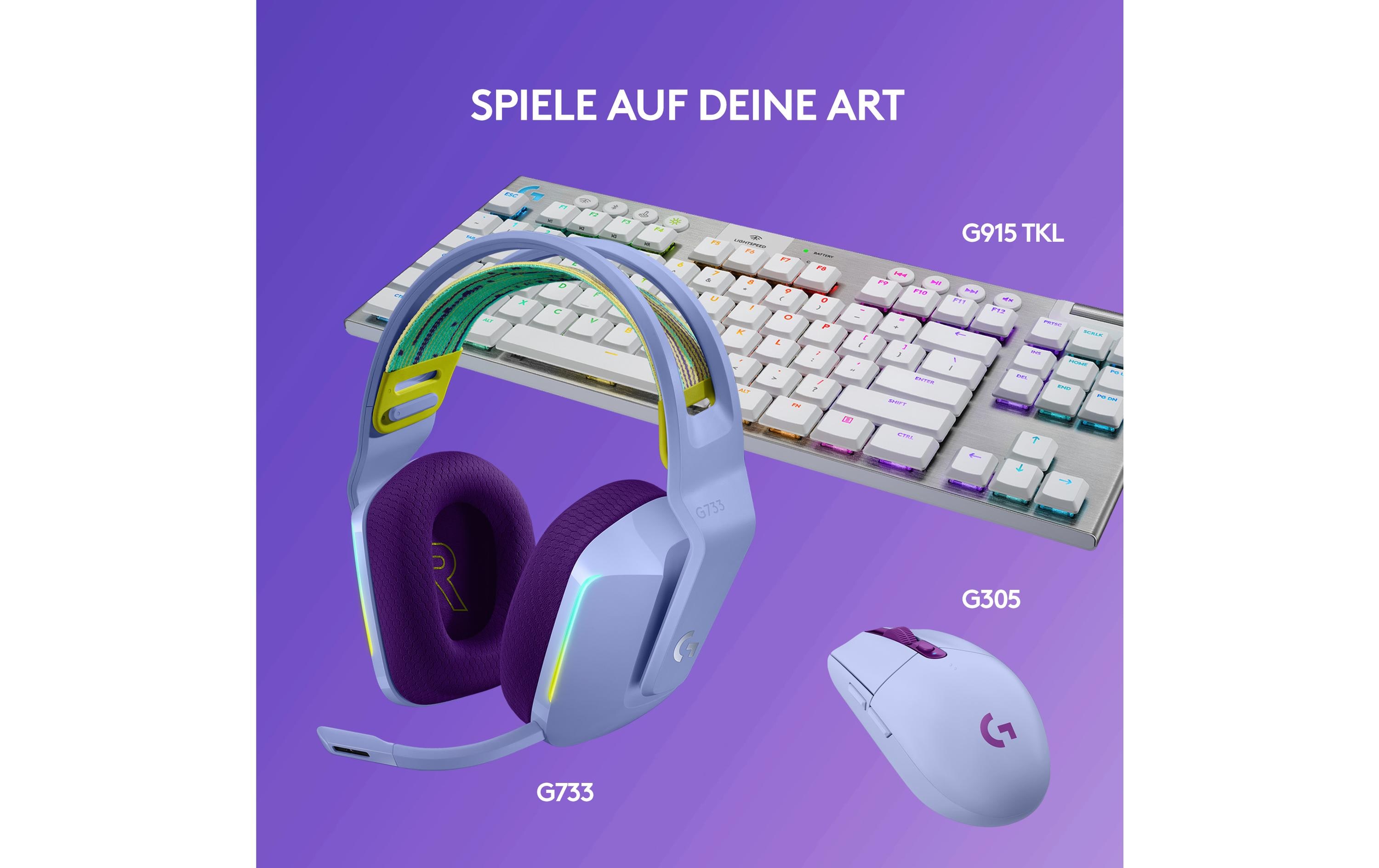 Logitech G G733 LIGHTSPEED Wireless RGB Gaming Headset - Headset - ohrumschließend - 2,4 GHz - kabellos - fliederfarben