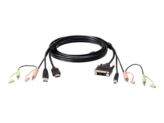 ATEN 2L-7D02DHX2 - Video- / USB- / Audio-Kabel - TAA-konform - USB, Mini-Stecker, HDMI zu USB Typ B, Mini-Stecker, DVI-D - 1.8 m